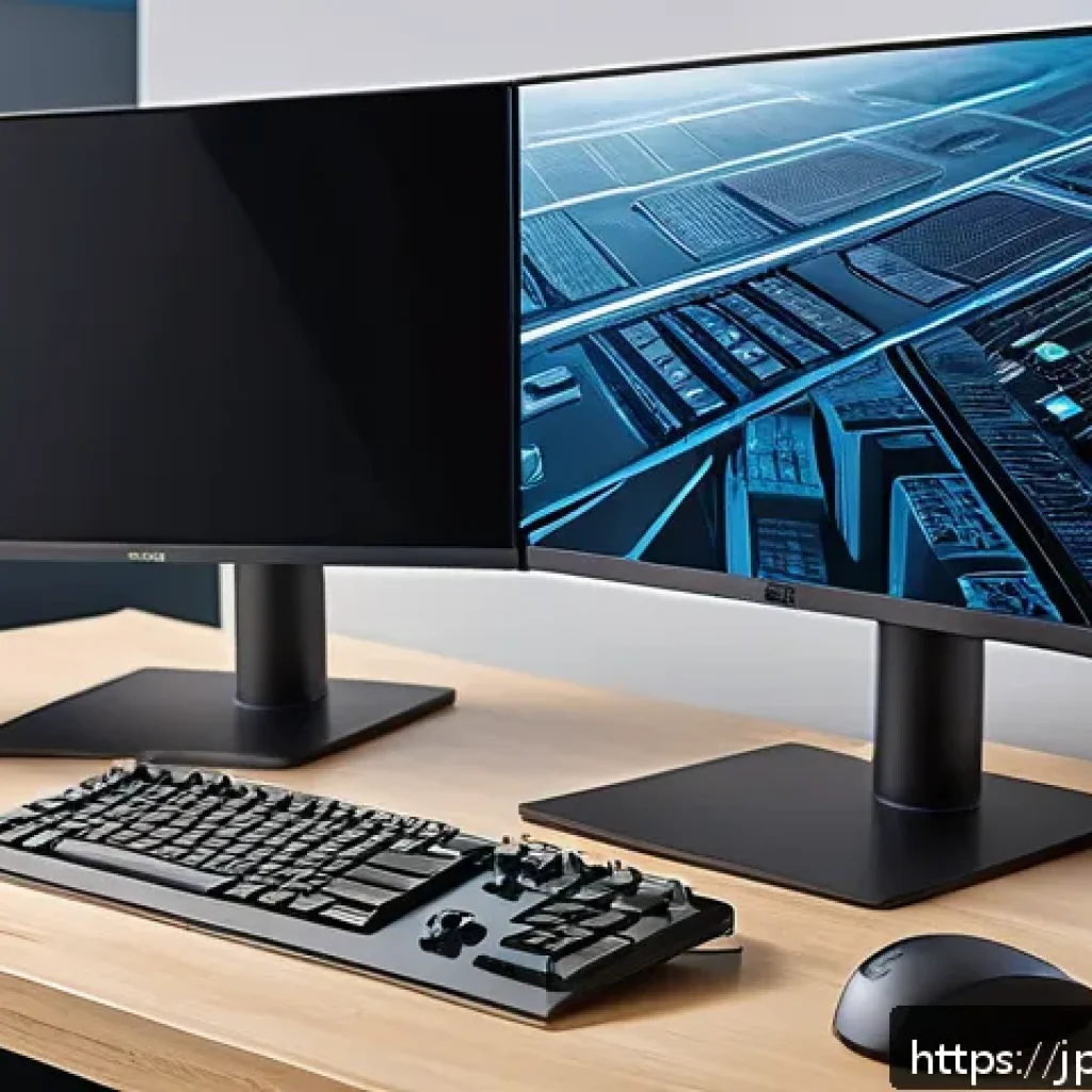 비전 프로젝트에서의 하드웨어 선택 가이드 - A modern office workspace featuring a sleek high-performance computer setup designed for vision proj...