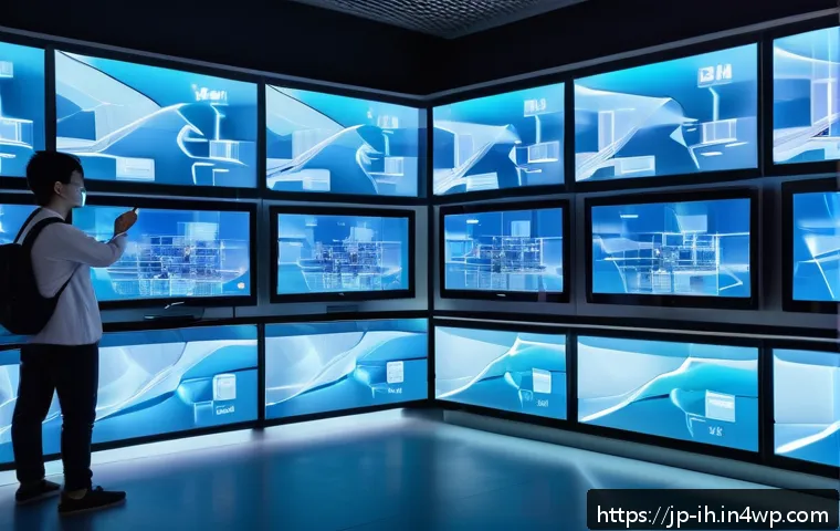 영상 데이터 분석을 위한 머신러닝 기법 - A futuristic video analysis laboratory scene featuring a diverse team of Japanese researchers workin...